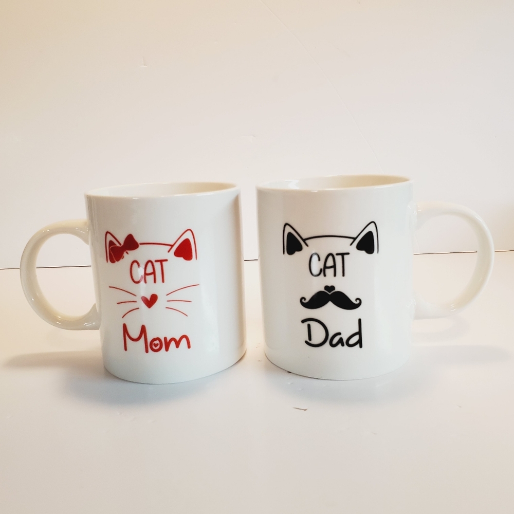 Cat Mom and Cat Dad Mug Set